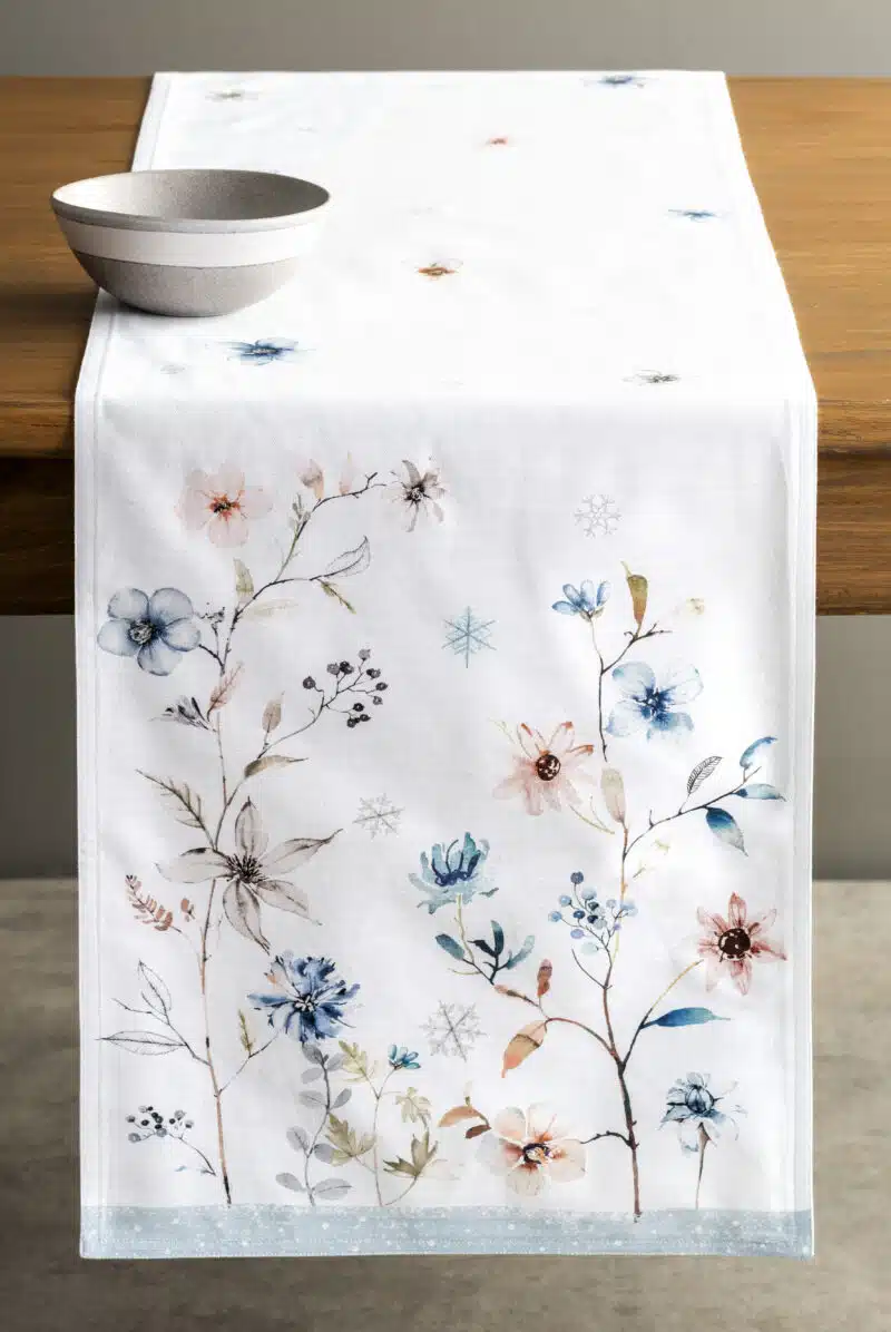 Ice Florals Table Runner-double side