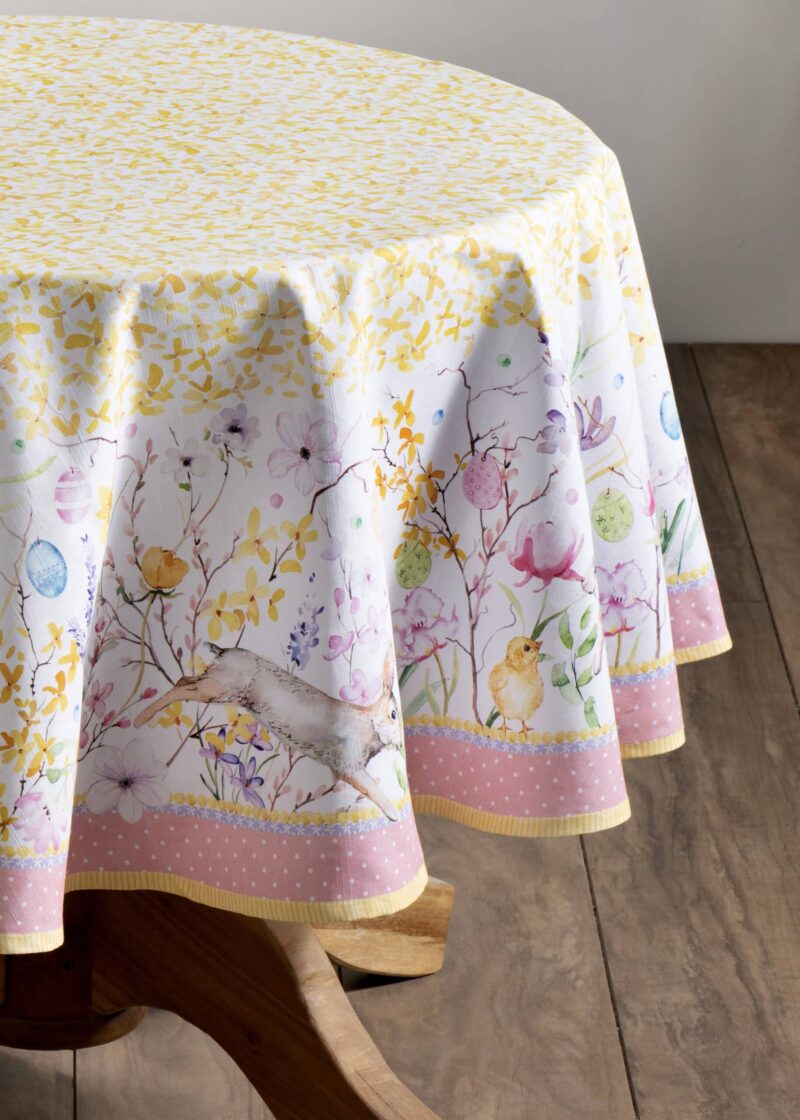 Easter Zest Round Tablecloth