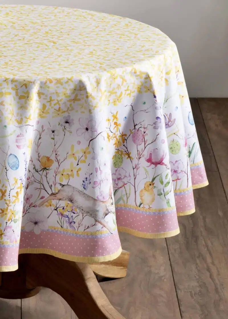 Easter Zest Round Tablecloth