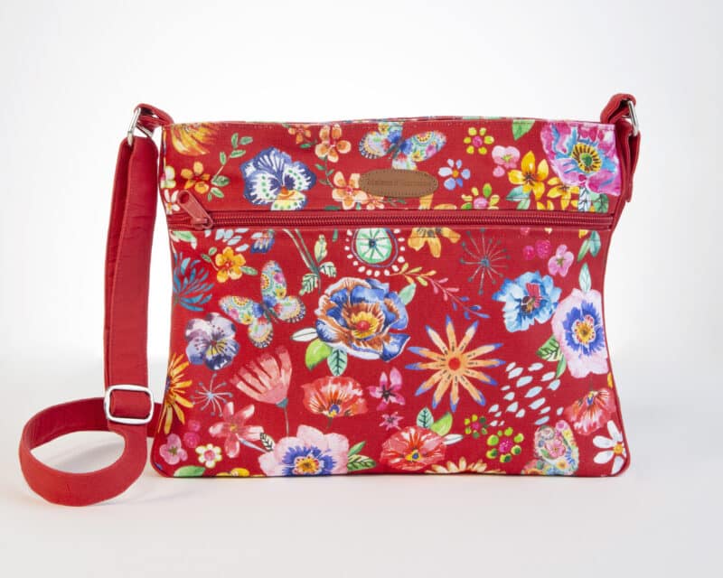 Happy Florals Red Cross Body Bag