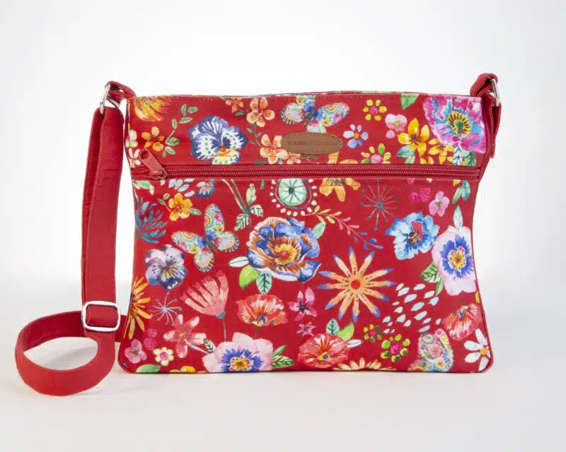 Happy Florals Red Cross Body Bag