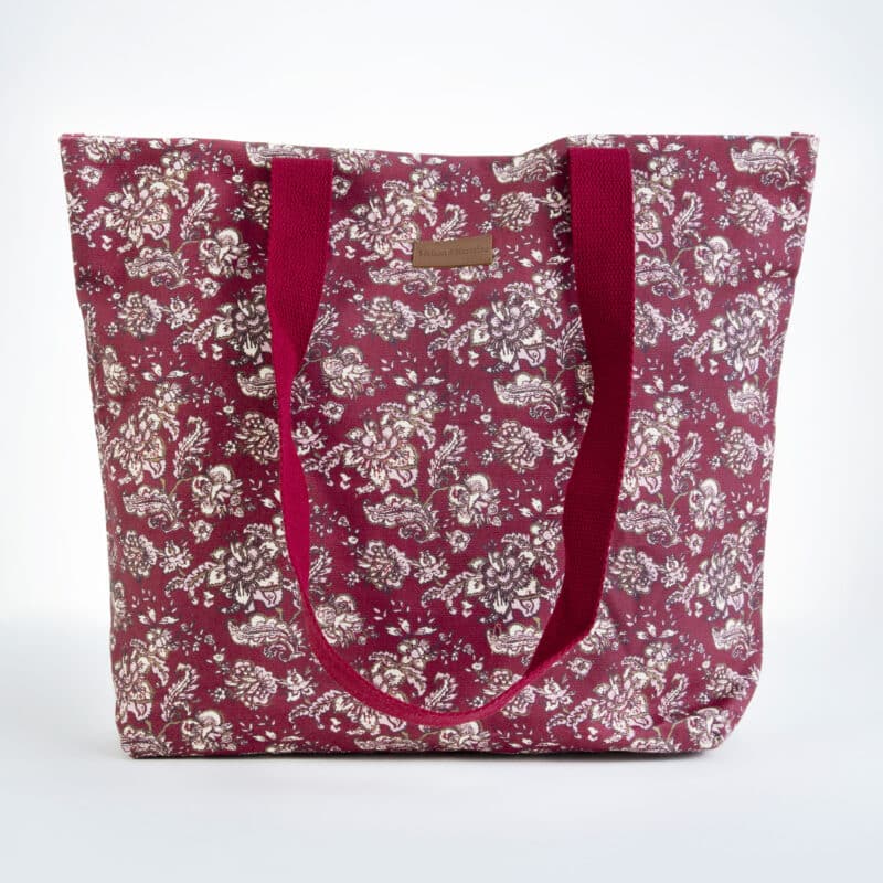 Surya Maroon Canvas Tote Bag