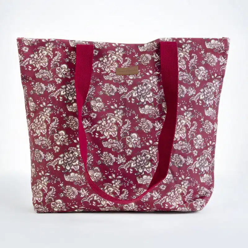 Surya Maroon Canvas Tote Bag