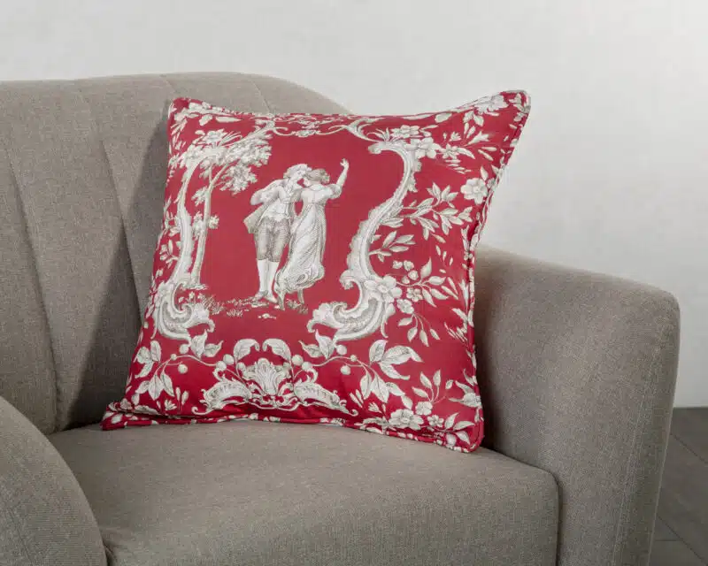 Joli Jouy - Red Decorative Cushion Cover