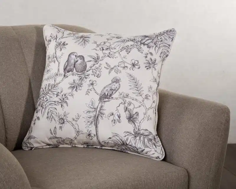 Jouy Paradis - Grey Decorative Cushion Cover
