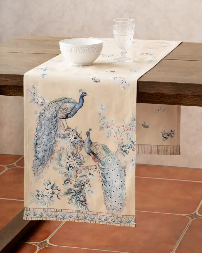 Peacock Utopia Sandy Beach Table Runner