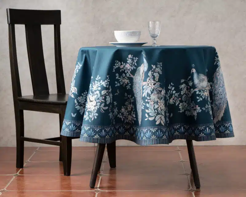 Peacock Utopia Deep Sea Round Tablecloth