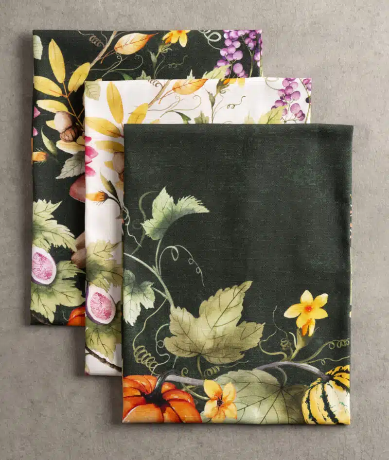 Pumpkin Garden - Dark Green Kitchen towel