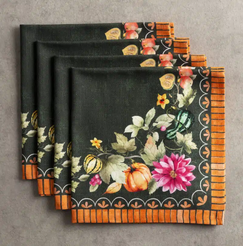 Pumpkin Garden - Dark Green Napkin