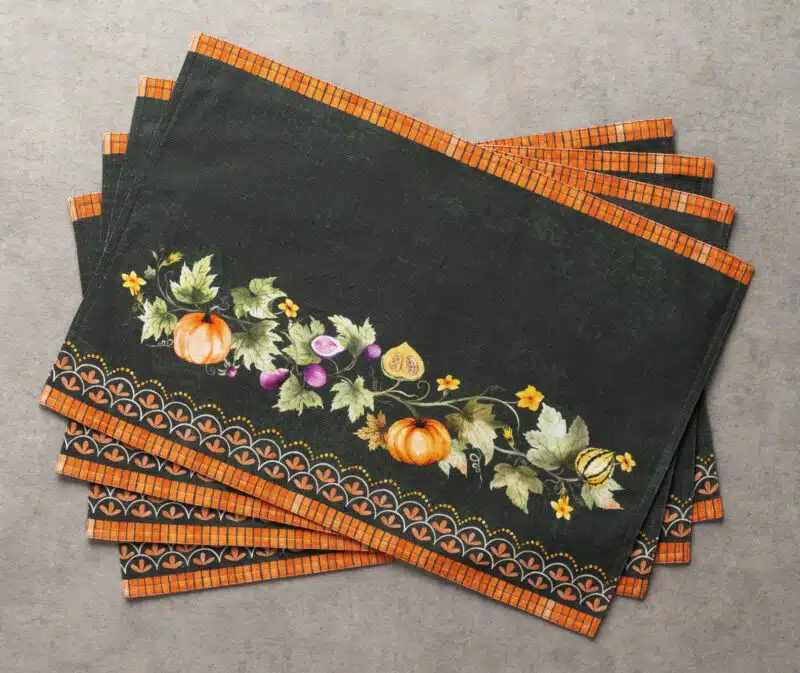 Pumpkin Garden - Dark Green Placemat