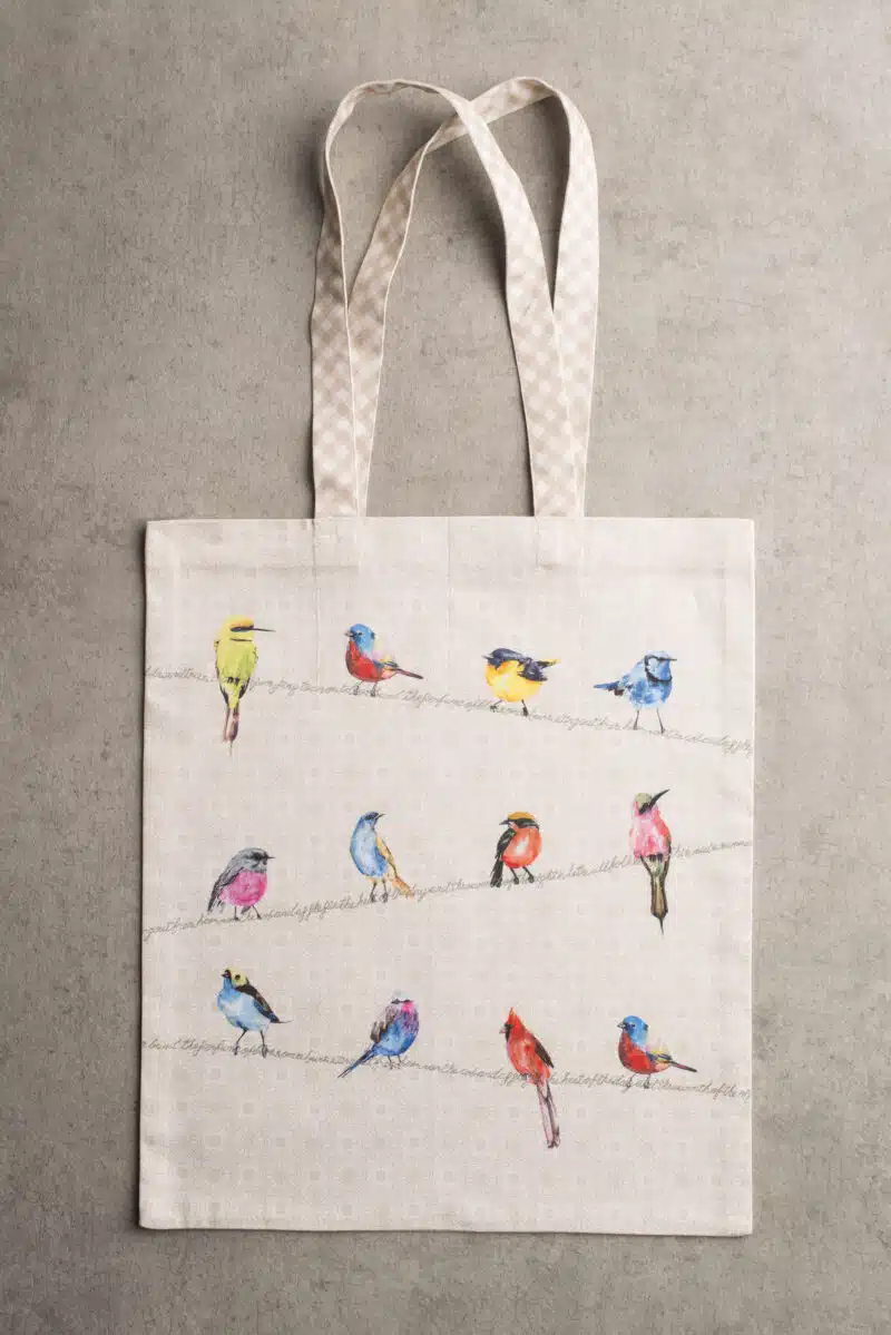 Birdies On Wire Basic Tote Bag