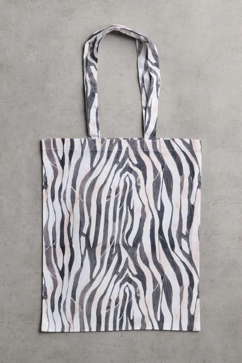 Zebra - Blue Basic Tote Bag