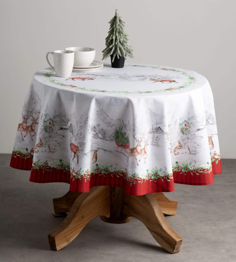 Christmas Tradition Round Tablecloth
