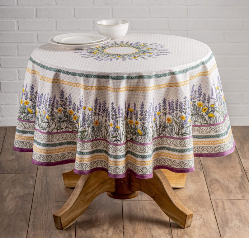 Fanny Lavender Round Tablecloth