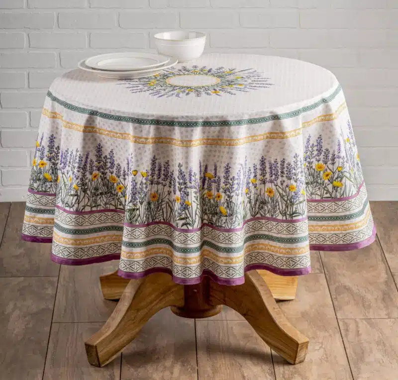 Fanny Lavender Round Tablecloth