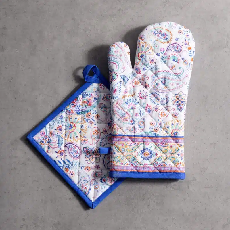 Indian Floral Glove & Potholder