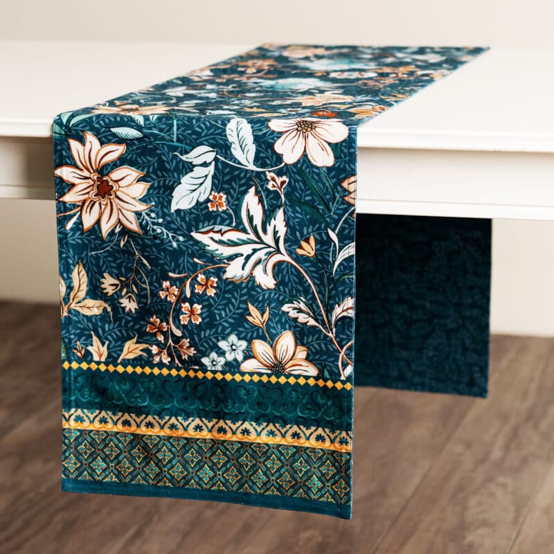 Luxury Loft - Dark Teal Table Runner - Double Side
