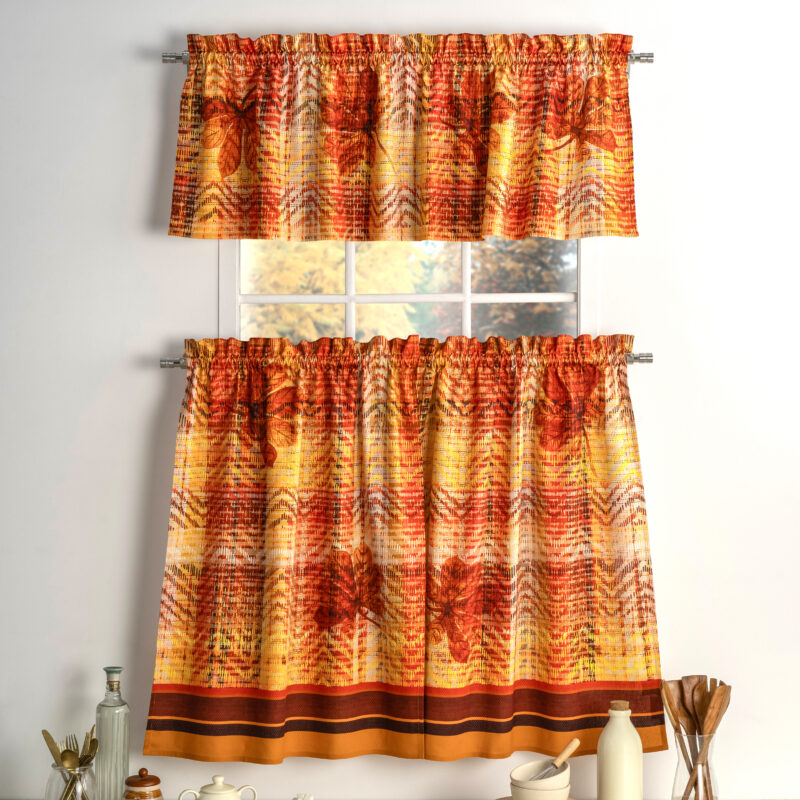 Thanksgiving Tartan Kitchen Curtain
