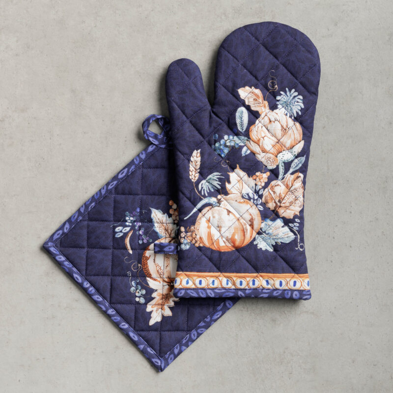 Pumpkin Blues Glove & Potholder