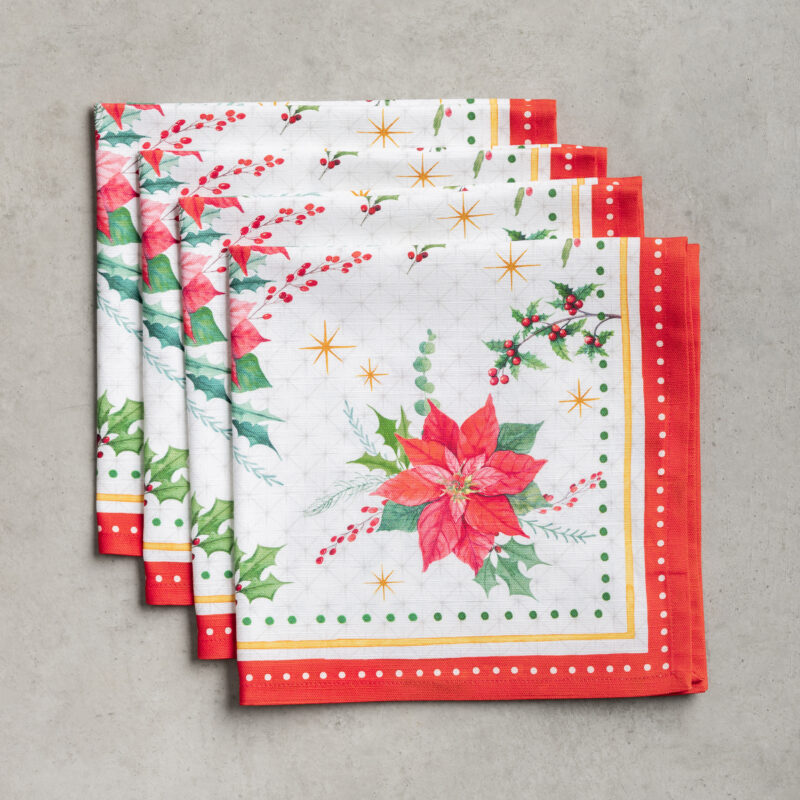 Poinsettia Christmas Napkins