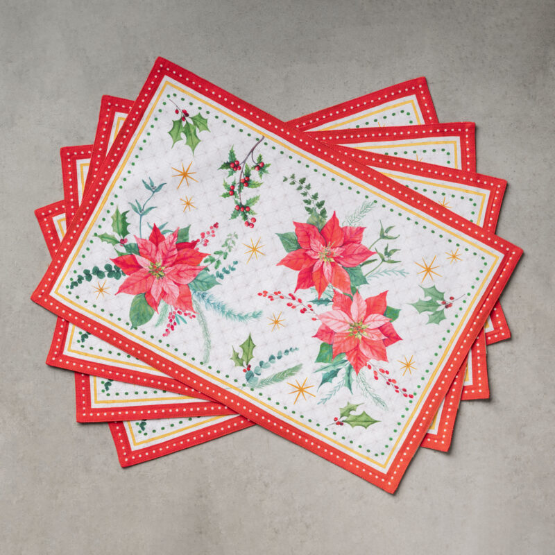 Poinsettia Christmas Placemats