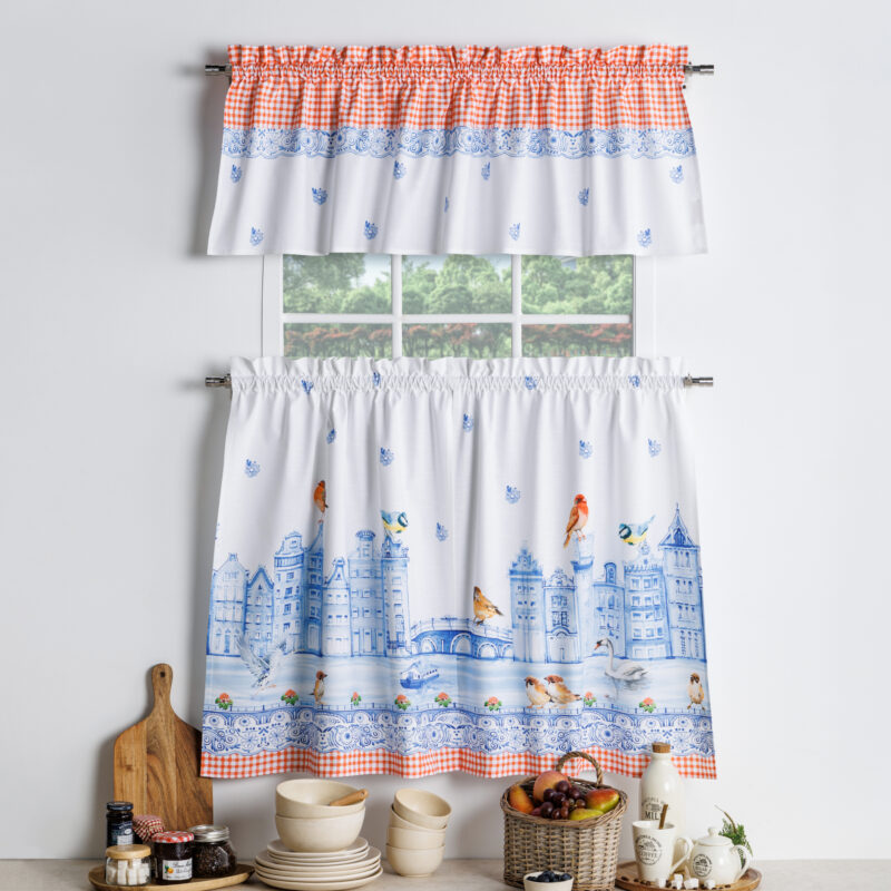 Amsterdam Canals Kitchen Curtain