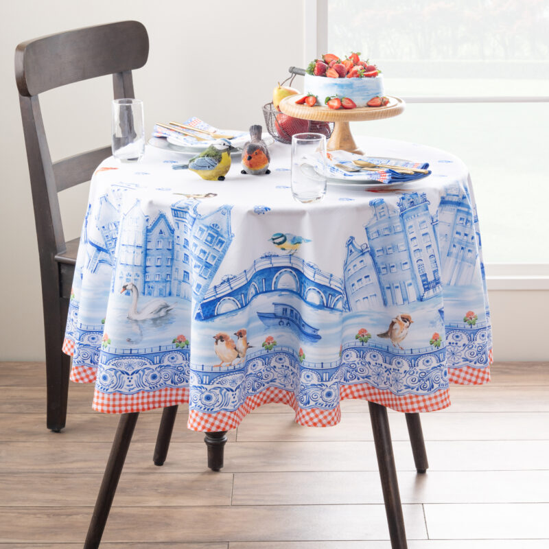 Amsterdam Canals Round Tablecloth
