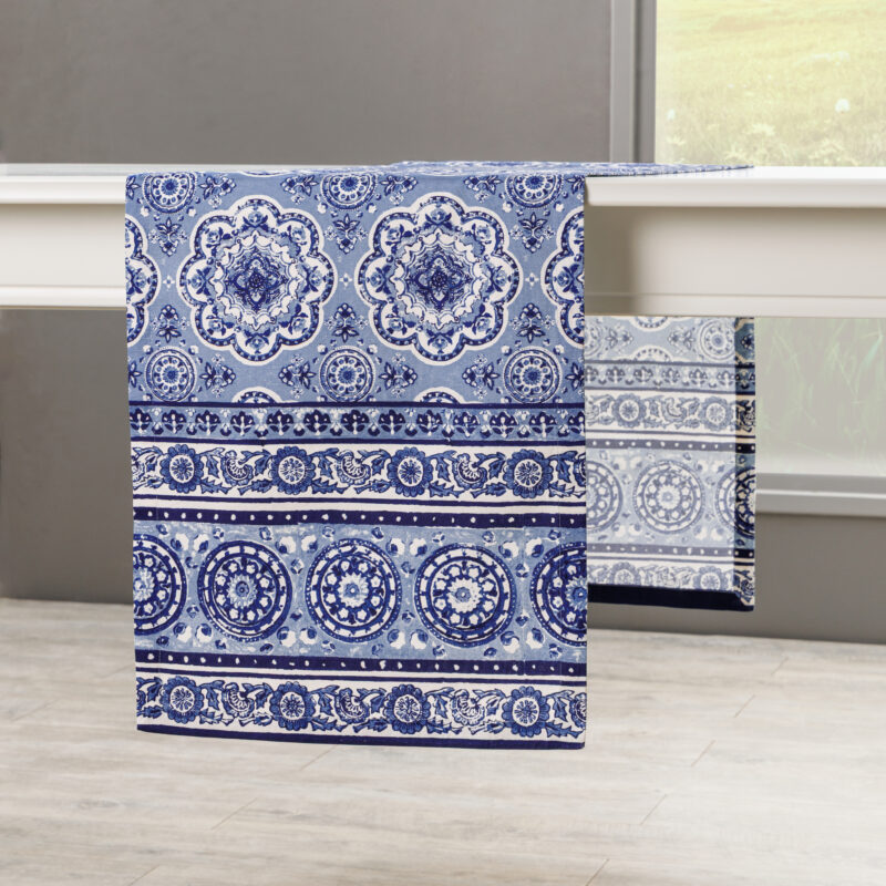 Melodie Blue Table Runner-Single Side